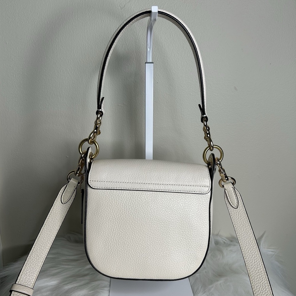 Coach Kleo 17 Chalk White Pebbled Leather Shoulder Bag Excellent - Picture 2 of 12